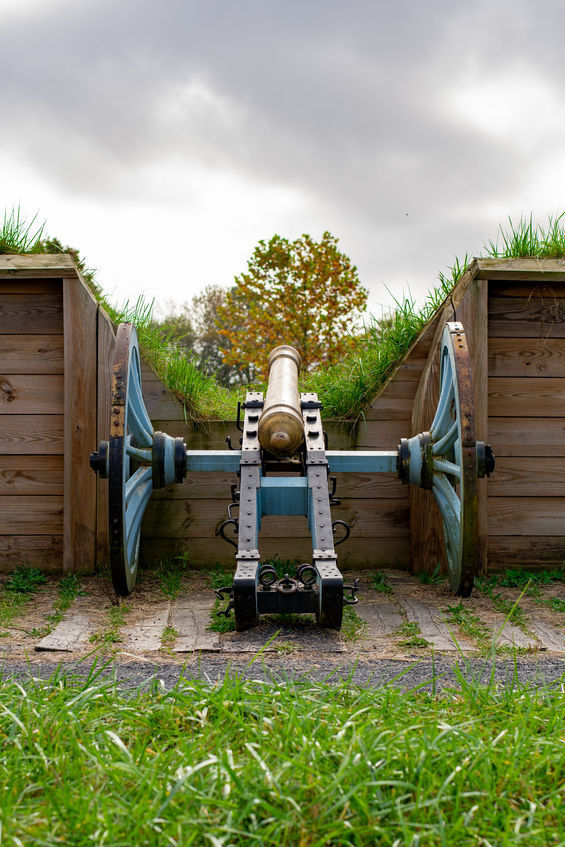 A Revolutionary War Era Cannon at a Redoubt in Valley Forge National Historical Park